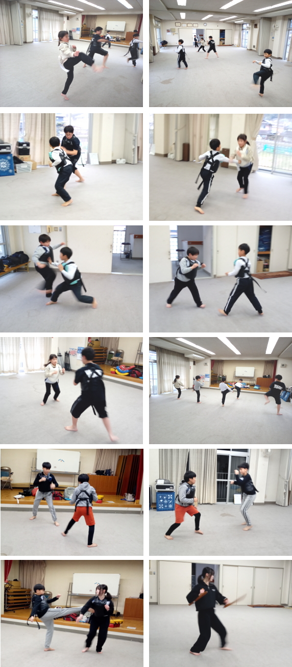 深川空手教室 月曜クラス 組手の様子