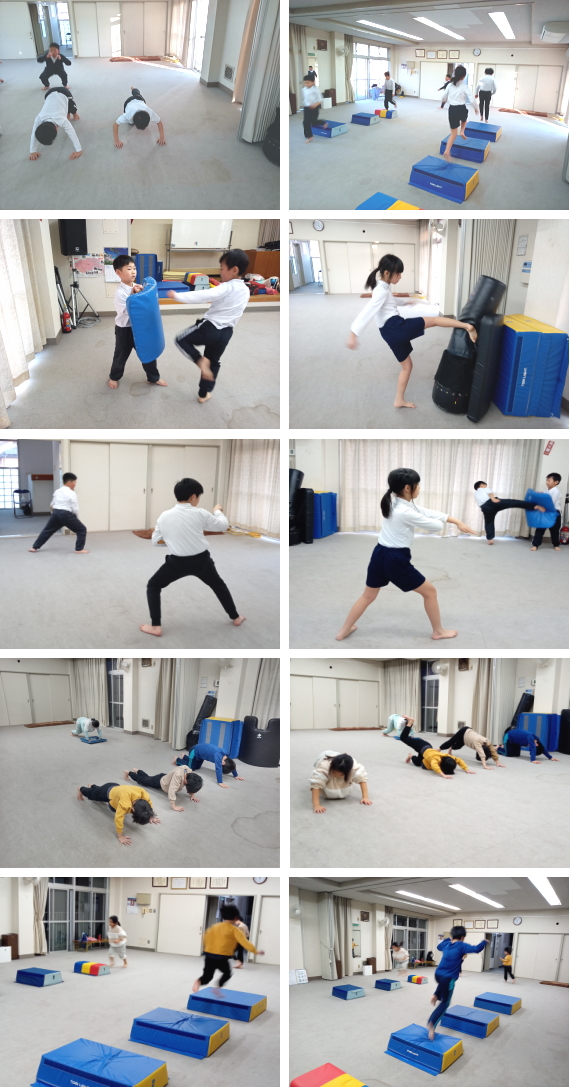 深川空手教室 形の稽古　 ミット打ち稽古