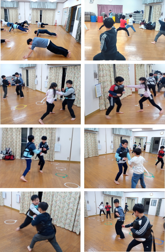 矢口が丘空手教室 組手稽古の様子