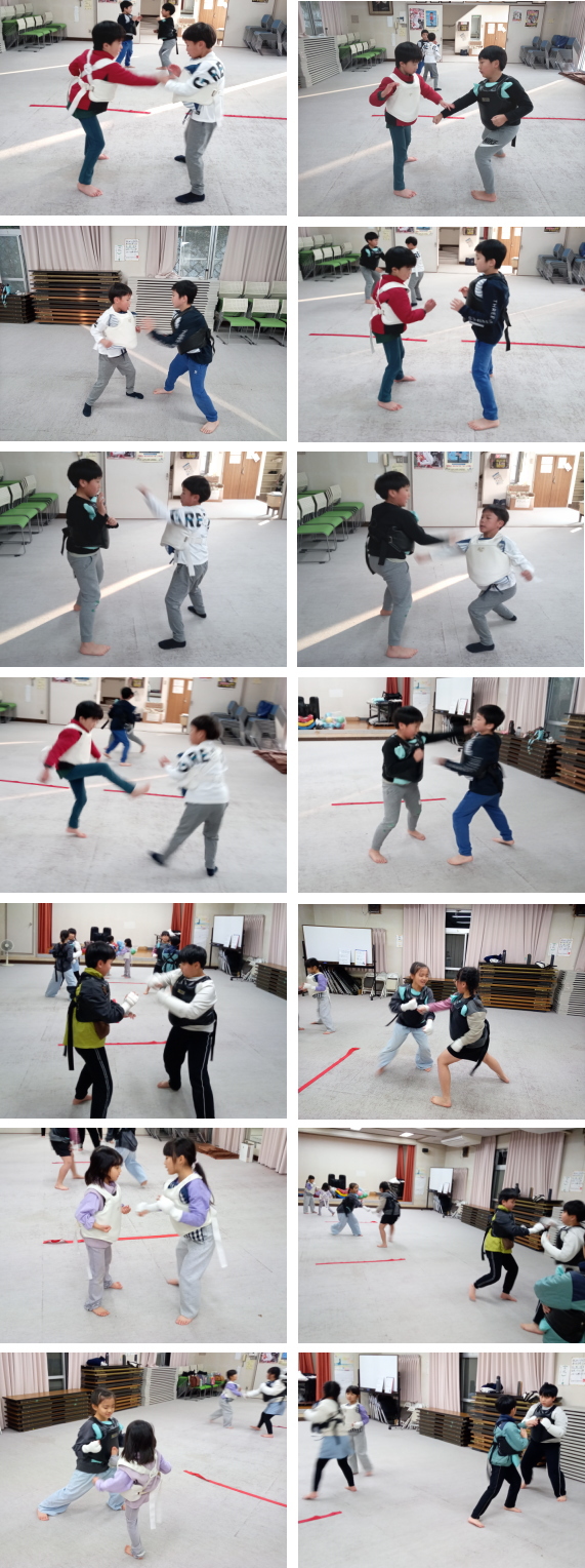 落合空手教室 組手の稽古の様子