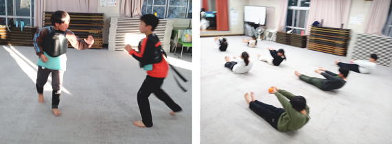 落合空手教室 稽古の様子