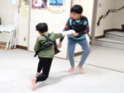 落合空手教室 組手稽古の様子