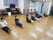 可部空手教室 V字突き稽古