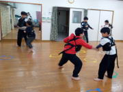 矢口が丘空手教室 組手稽古の様子